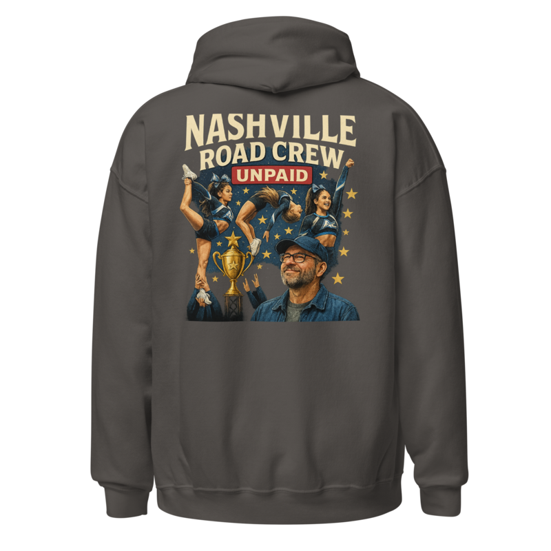 Nashville Road Crew: Unpaid - Hoodie mockup 5