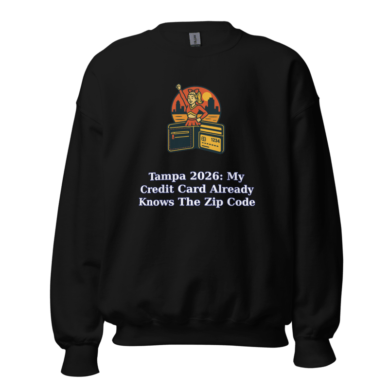 Tampa 2026: My Credit Card Already Knows the Zip Code - Sweatshirt - MatDads