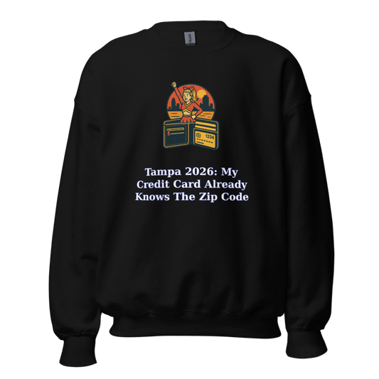 Tampa 2026: My Credit Card Already Knows the Zip Code - Sweatshirt - MatDads