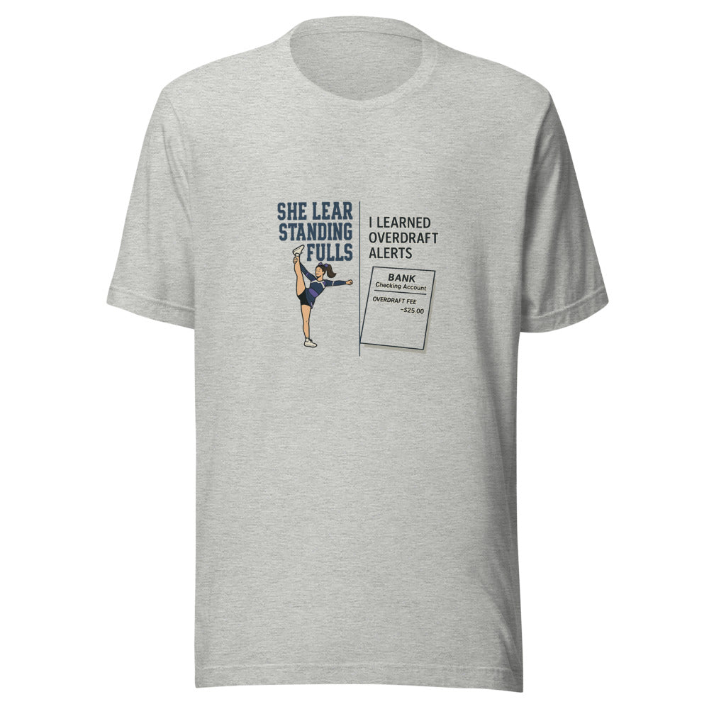 Competitive cheerleading t-shirt in vibrant colors featuring "Cheer Dad" slogan, perfect for proud cheer dads.