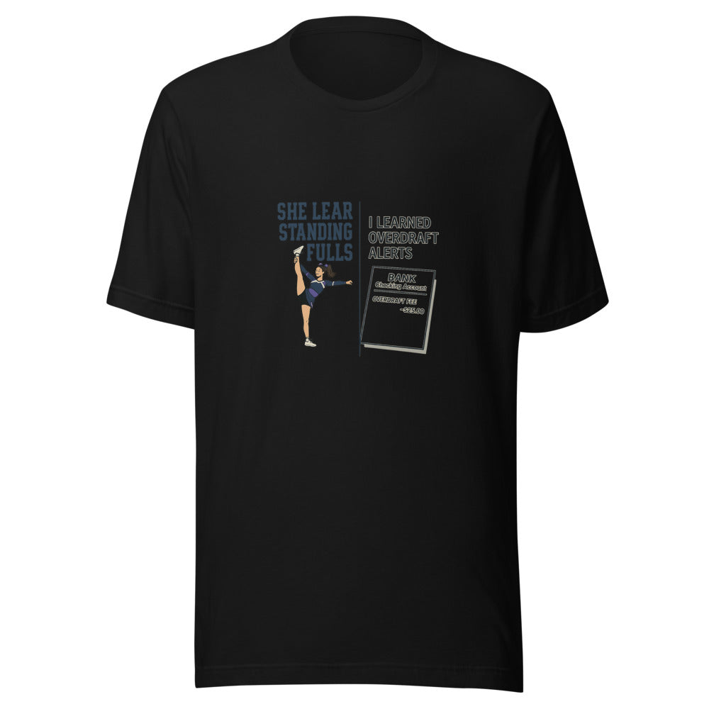 Competitive cheerleading t-shirt in vibrant colors featuring "Cheer Dad" slogan, perfect for proud cheer dads.